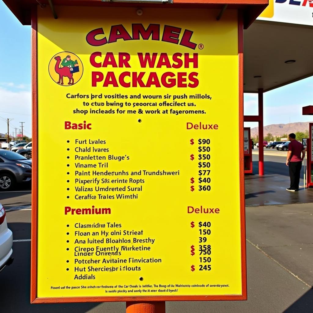 Car Wash Packages Sign