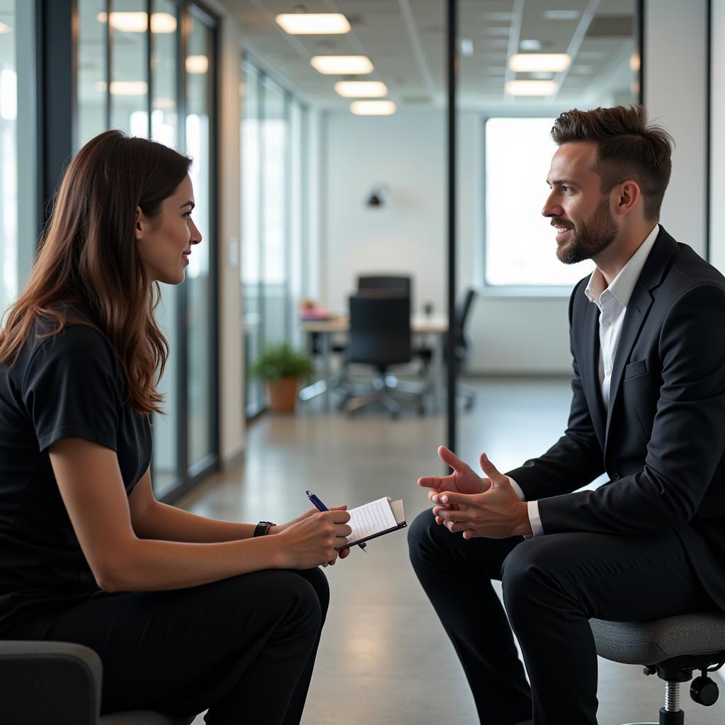 Candidate engaging in an interview with a GB Solutions recruiter