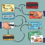 Illustration of credit card cloning