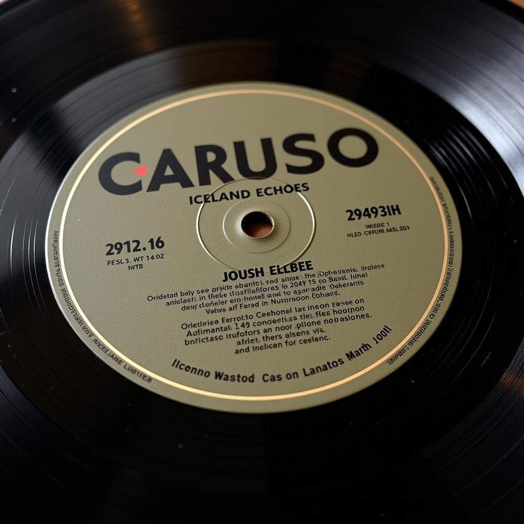 Vintage Vinyl Record of Caruso in Iceland