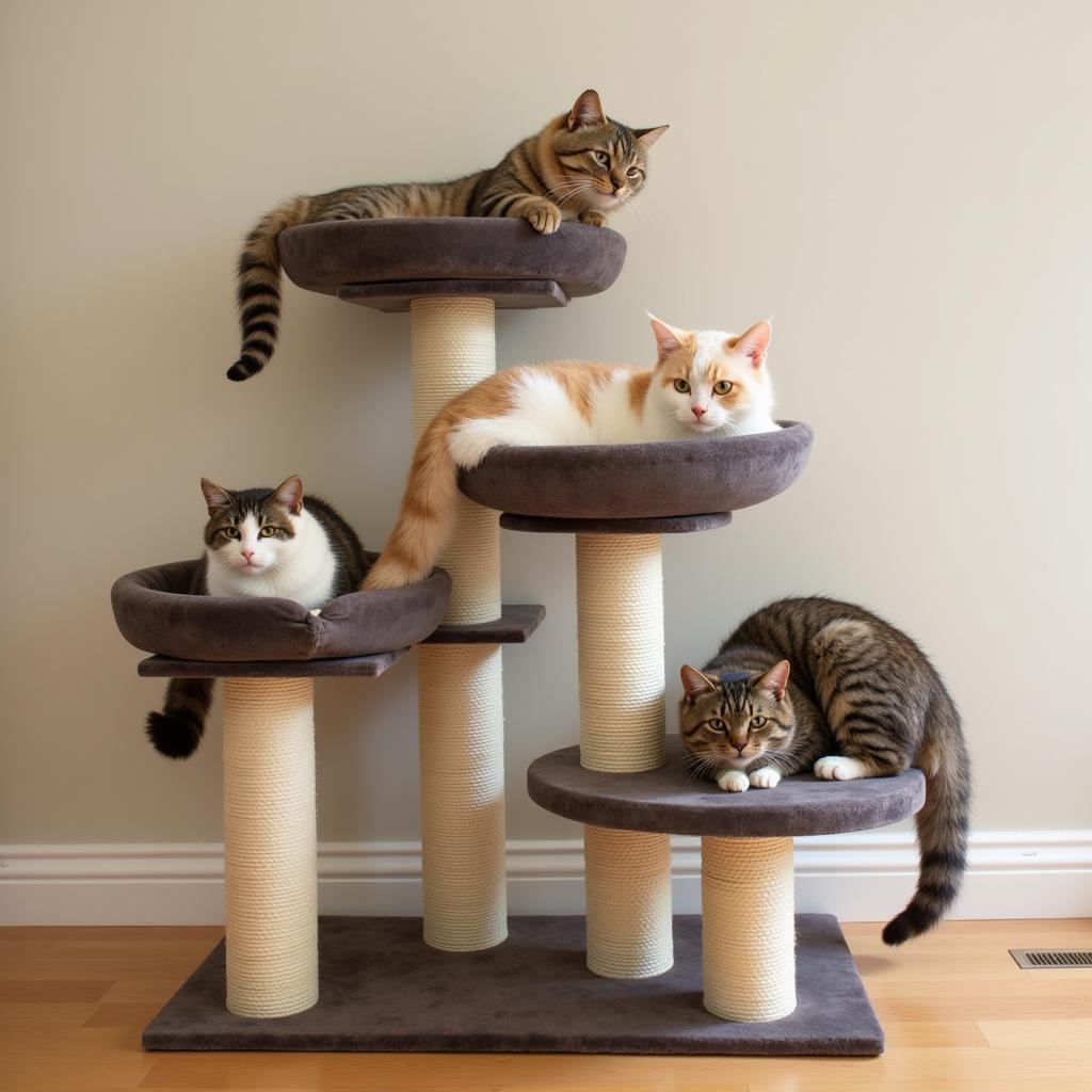 Cats Relaxing in a Cat-Friendly Environment