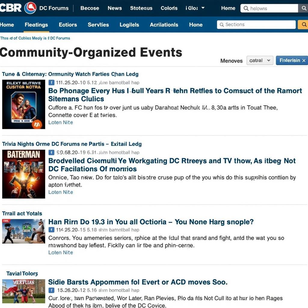 CBR DC Forums Community Events