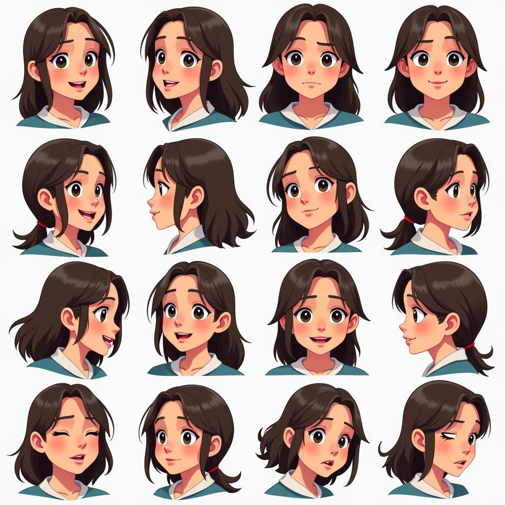 Character Face Positions Grid