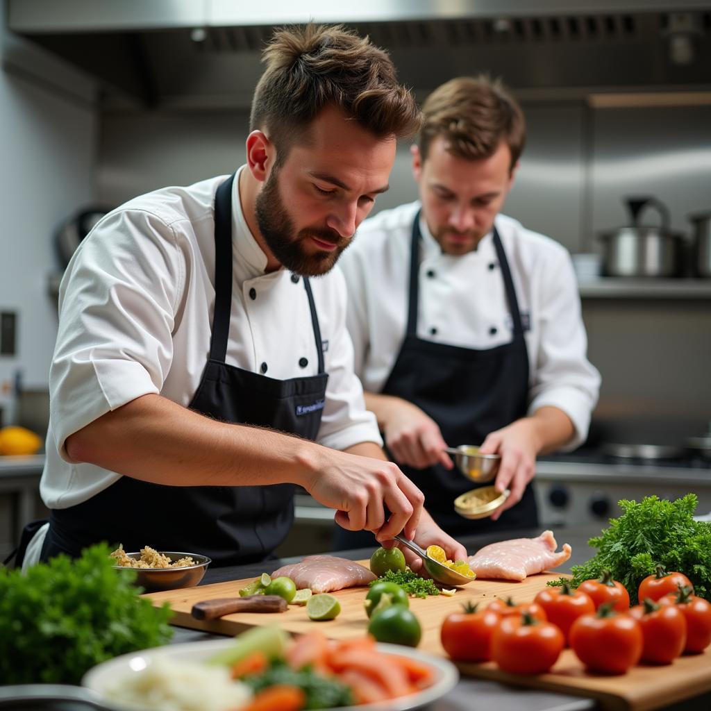 Chef Creating a Custom Culinary Chicken Base