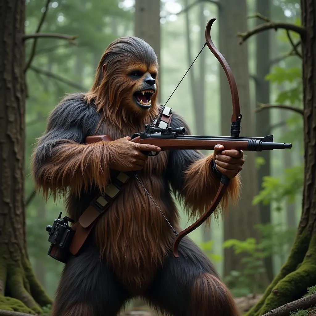 Chewbacca Roaring with Bowcaster