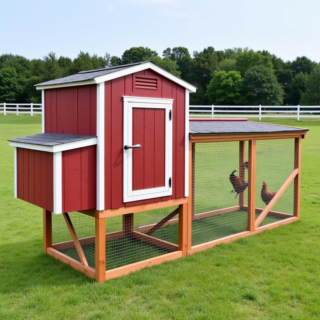 Spacious Chicken Coop with Attached Run