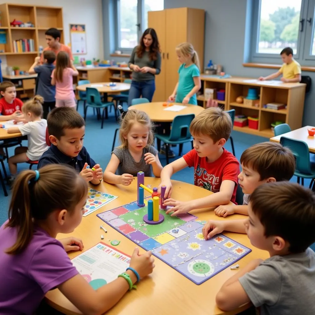 Children playing together at daycare