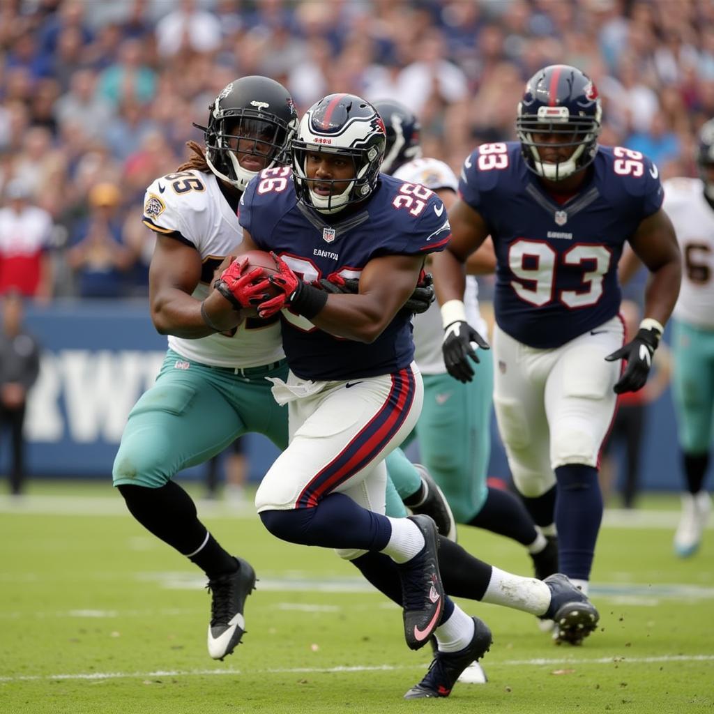 Christian Watson breaks a tackle after a catch