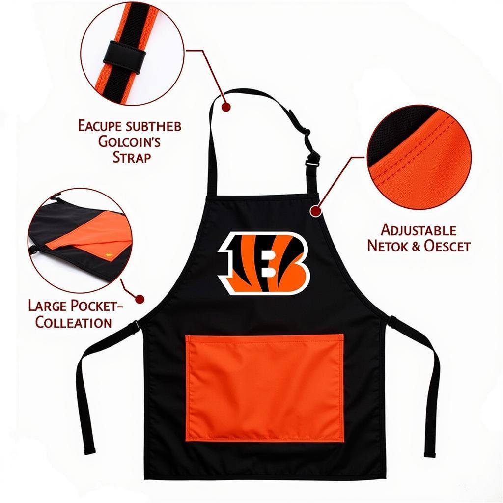 Close-up of Cincinnati Bengals Apron Features 