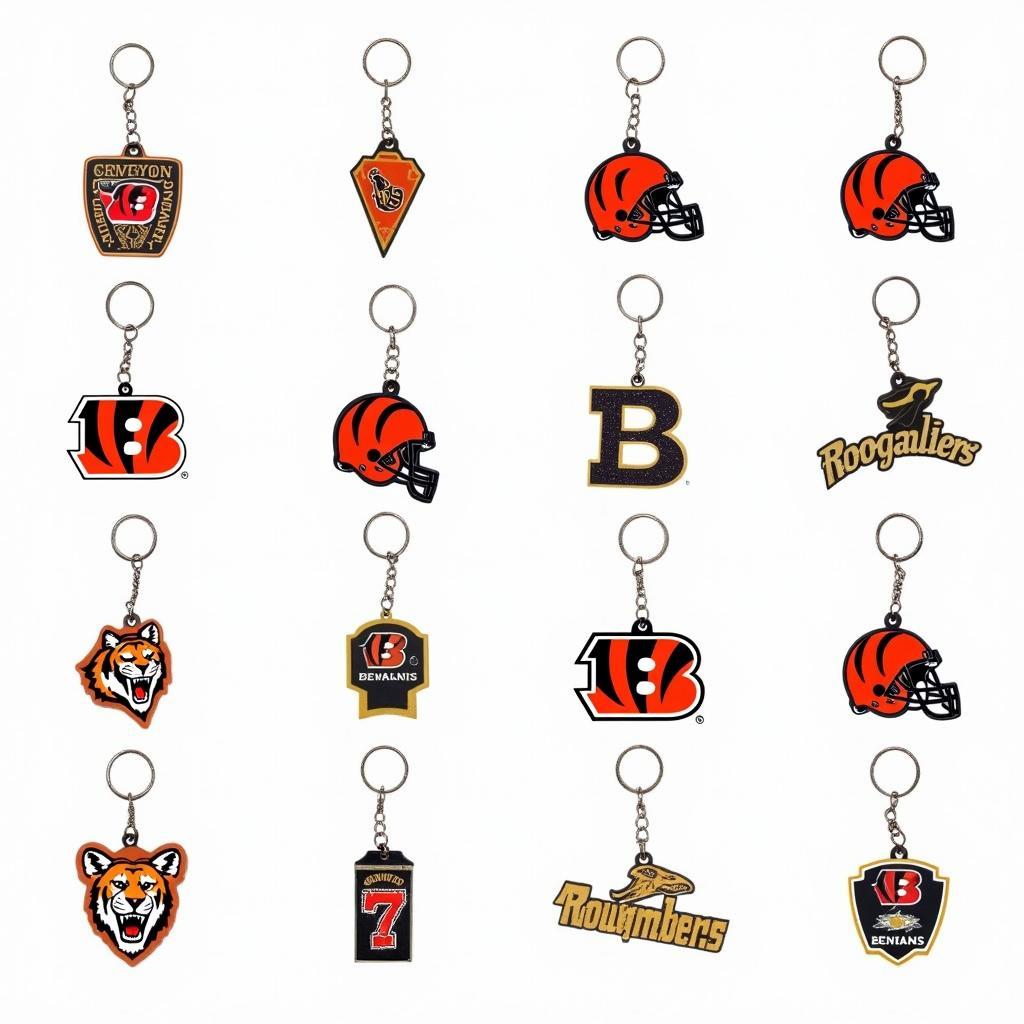 Assortment of Cincinnati Bengals Keychains