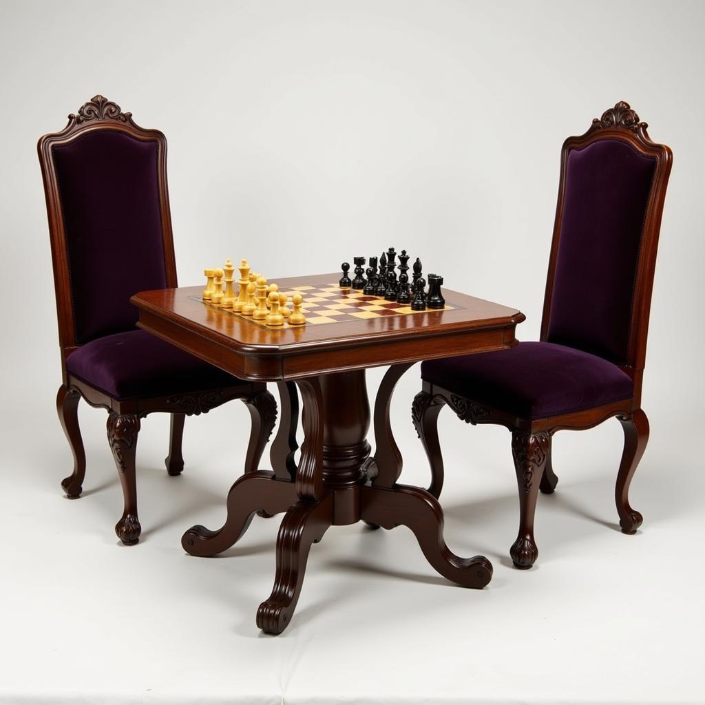 Classic Wooden Chess Table and Chair Set