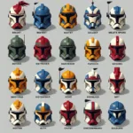 Various Clone Trooper Helmet Designs