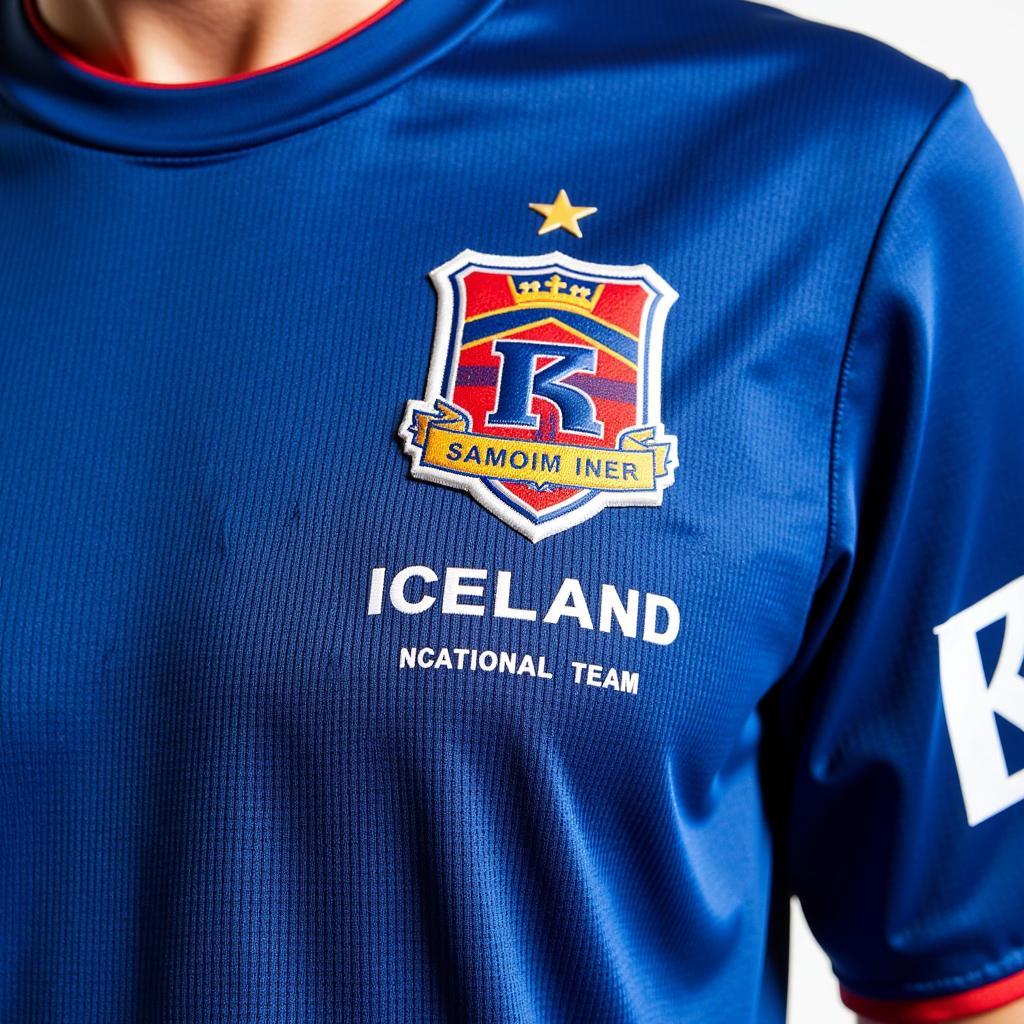 Close Up of Iceland National Team Shirt Details