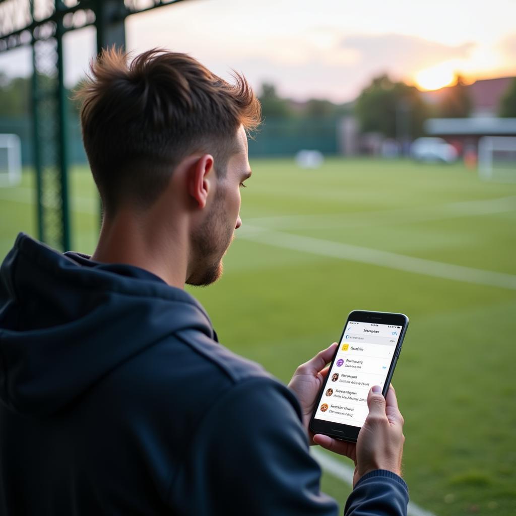 Coach Accessing CMS Soccer Roster on Mobile Phone