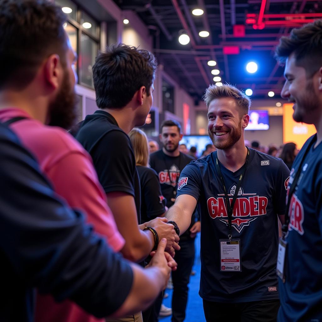 Cody Gardner interacting with fans at a gaming event