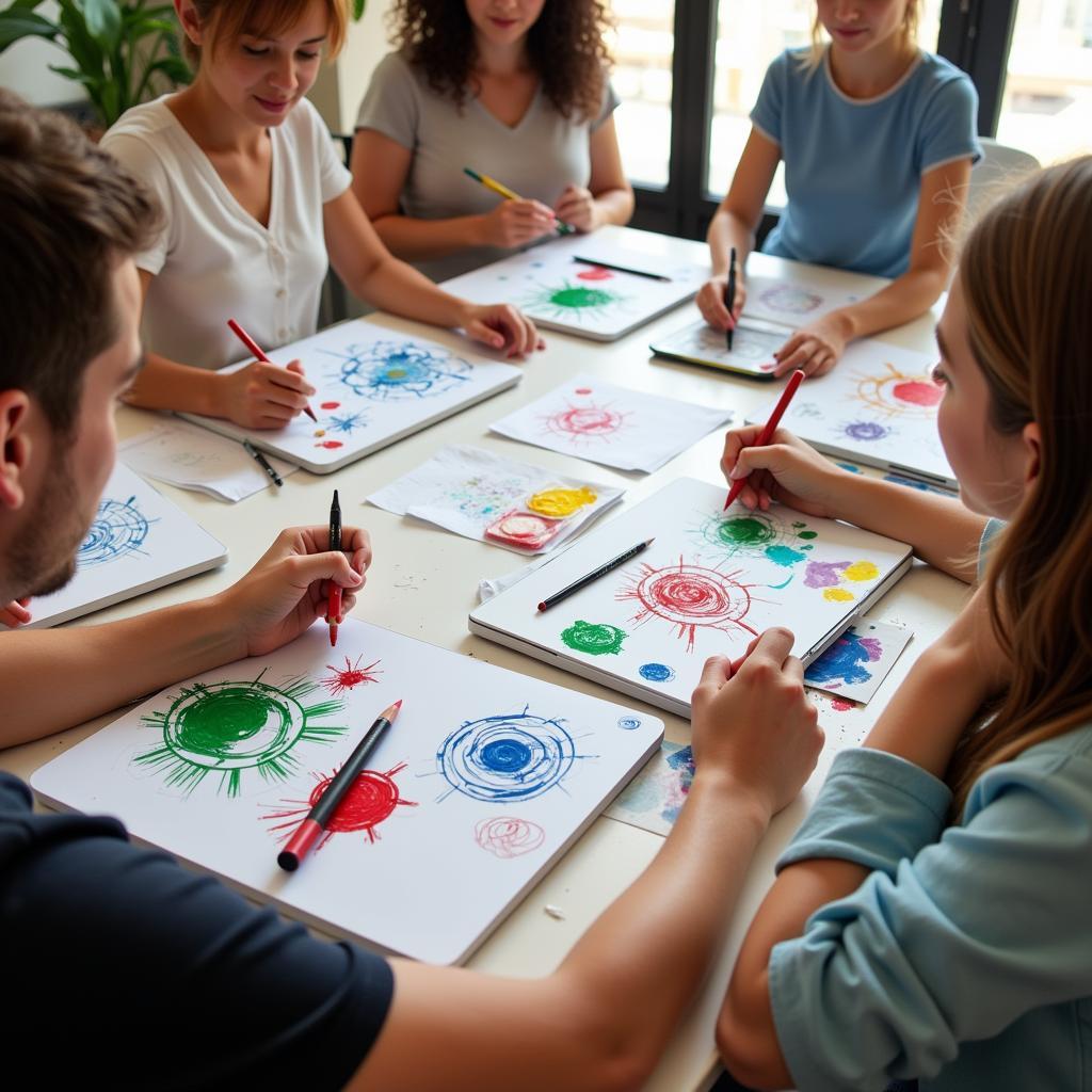 Users Collaborating on a Shared Canvas