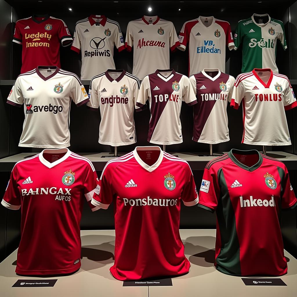 A Diverse Collection of Torino FC Jerseys from Different Seasons