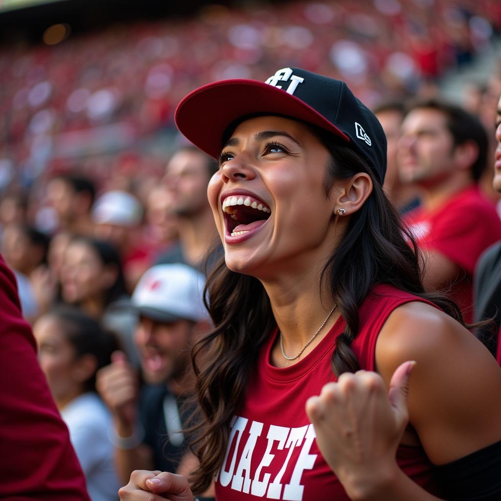 College Football Fan Enjoying Mystery Box