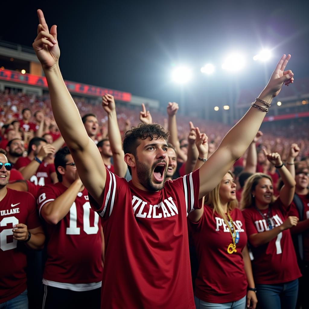 Cheering College Football Fans