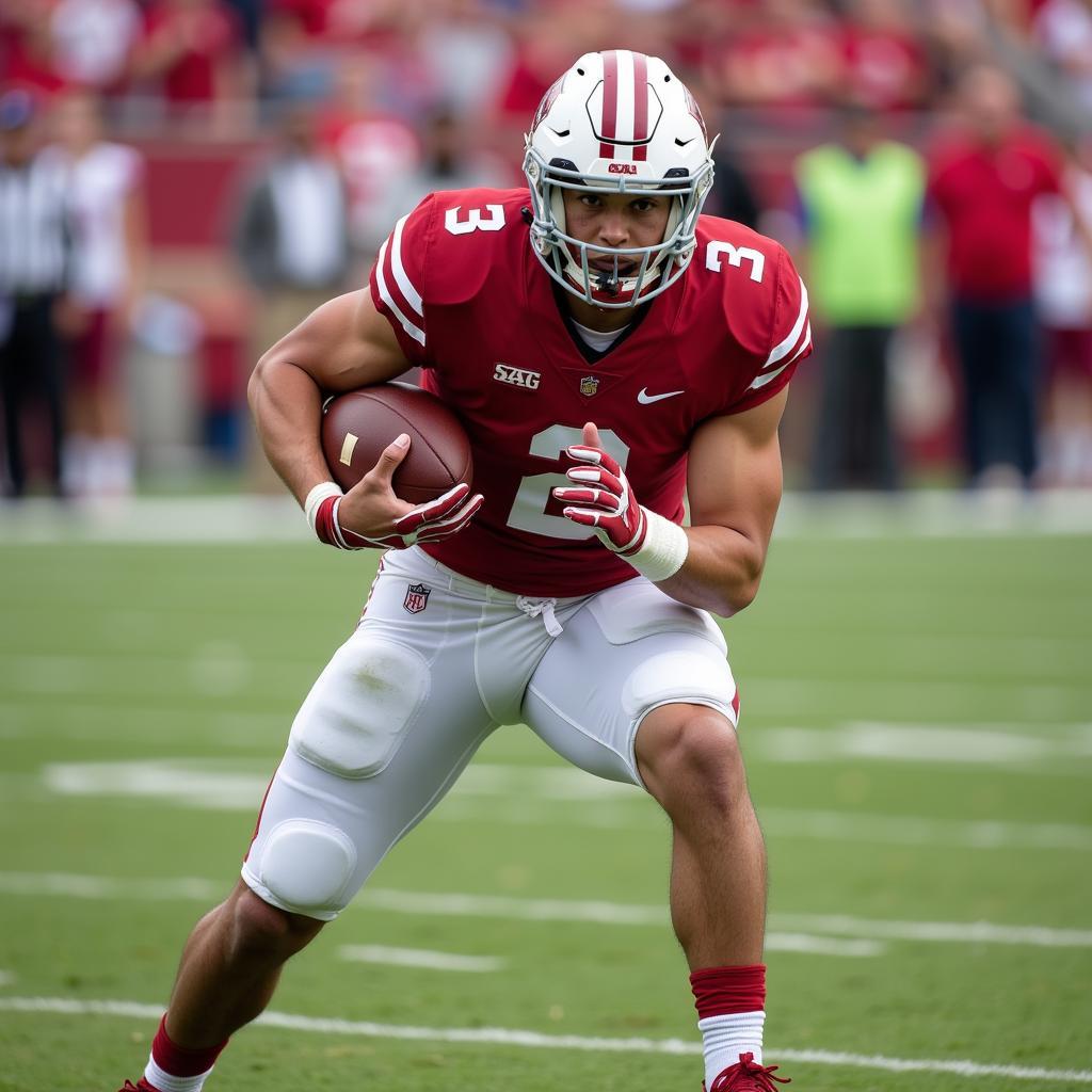 College Football Player Without Knee Pads