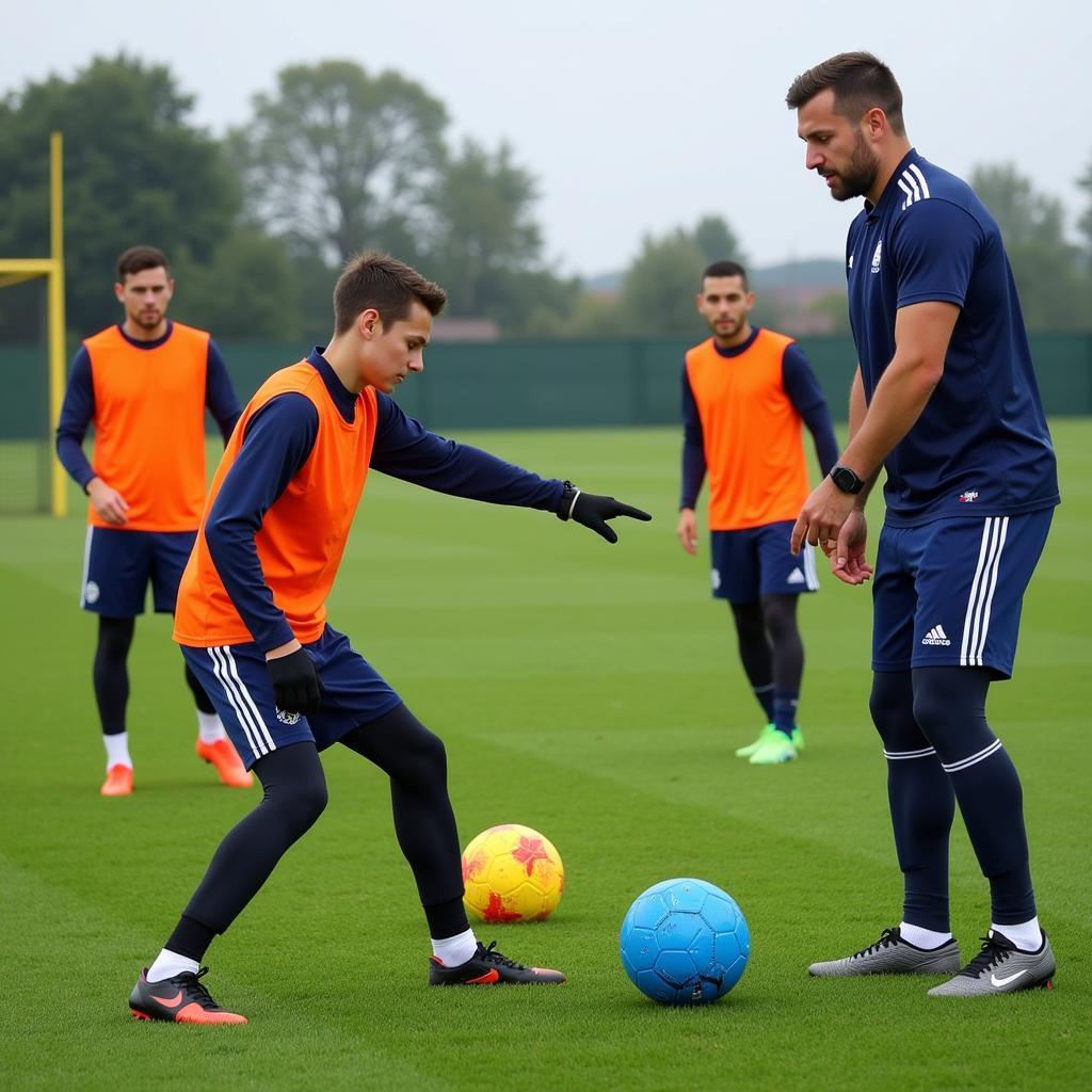 Football Training Drills with Coloured Balls