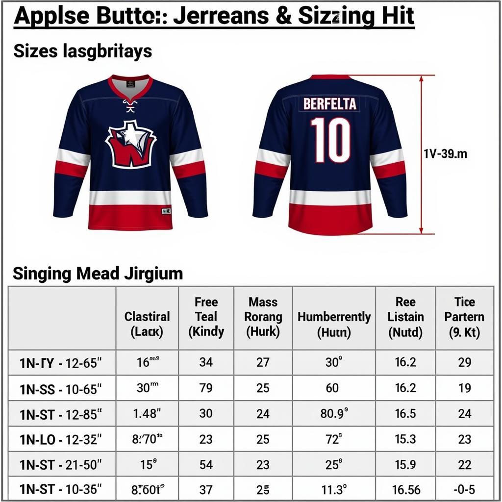 Commanders Custom Jersey Sizing Chart