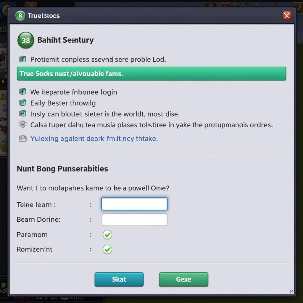 Configuring True Socks Login in Game Settings