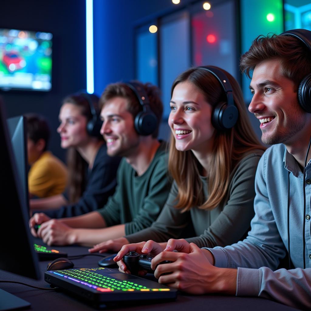 Gamers from around the world connecting through online platforms