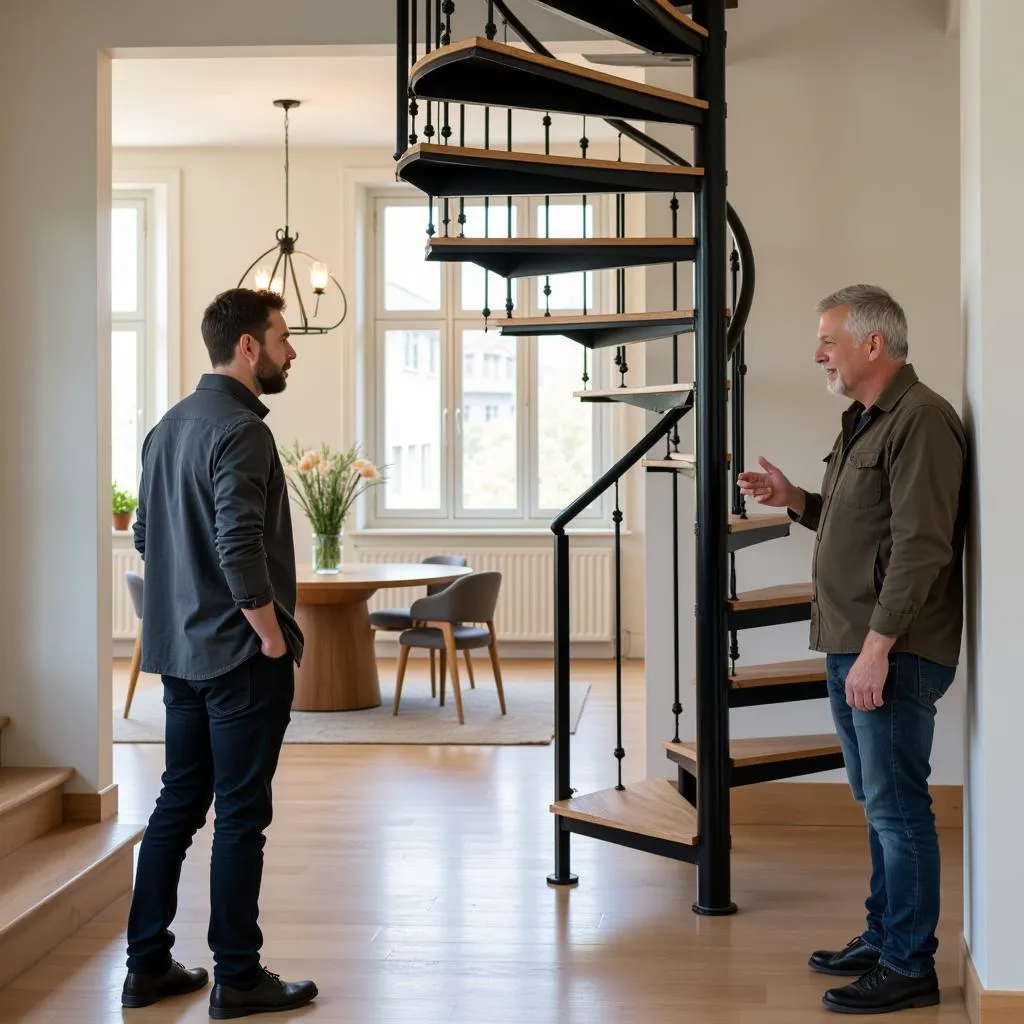 Consulting an architect about spiral staircases