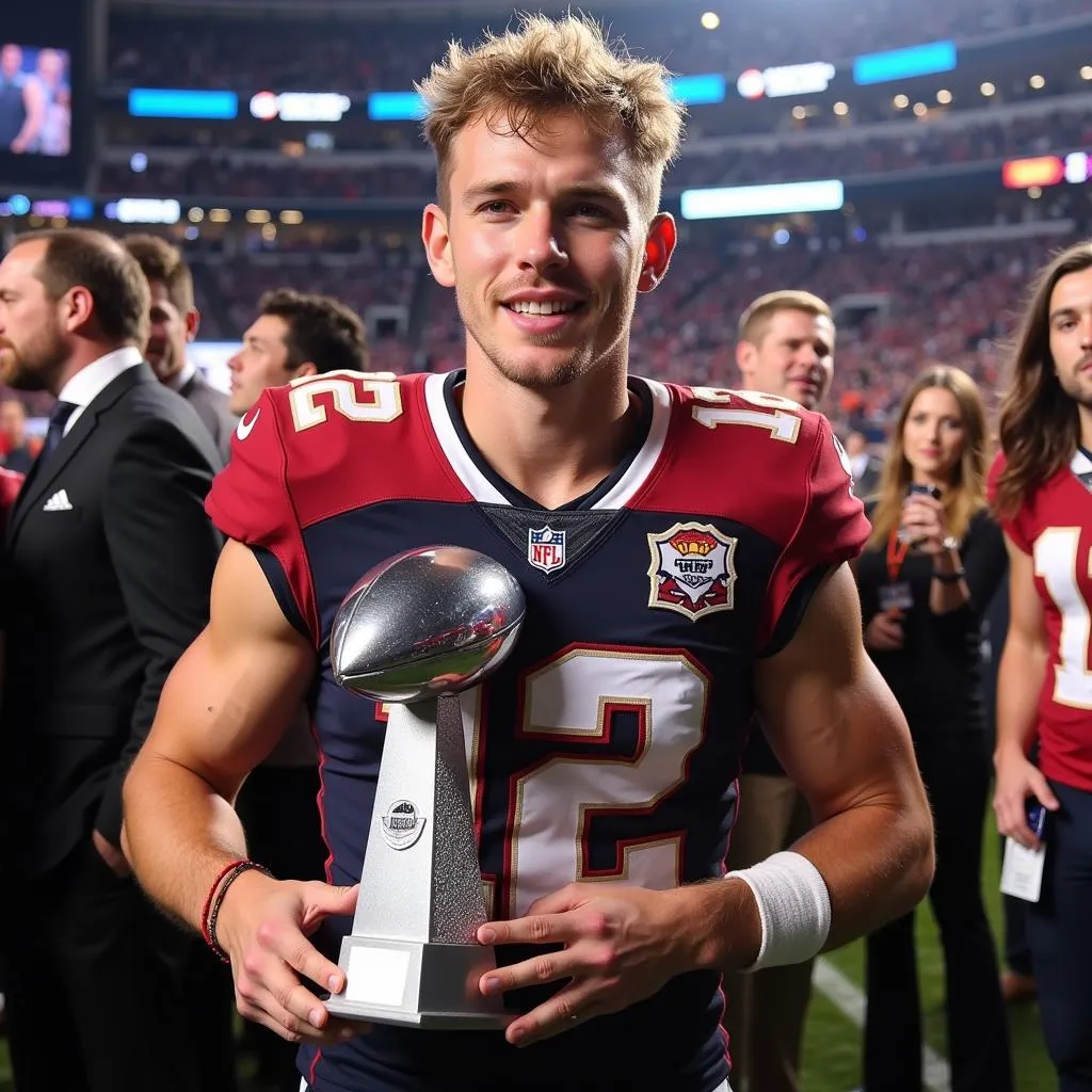 Cooper Kupp celebrates his Super Bowl MVP performance