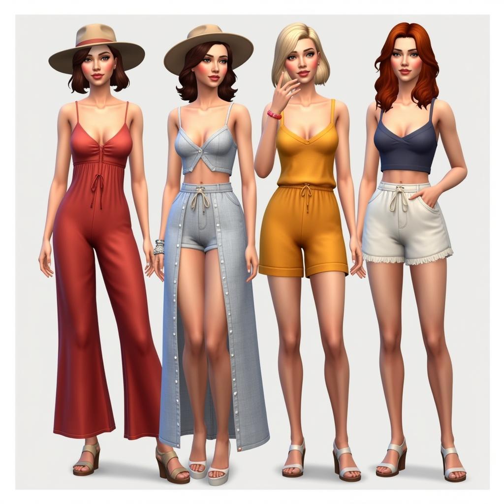 Sims 4 Female Sims Modeling Summer Outfits