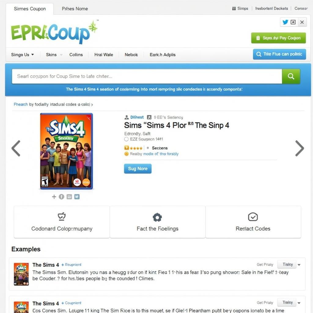 Coupon Website Listing Ezy Coupons for The Sims 4