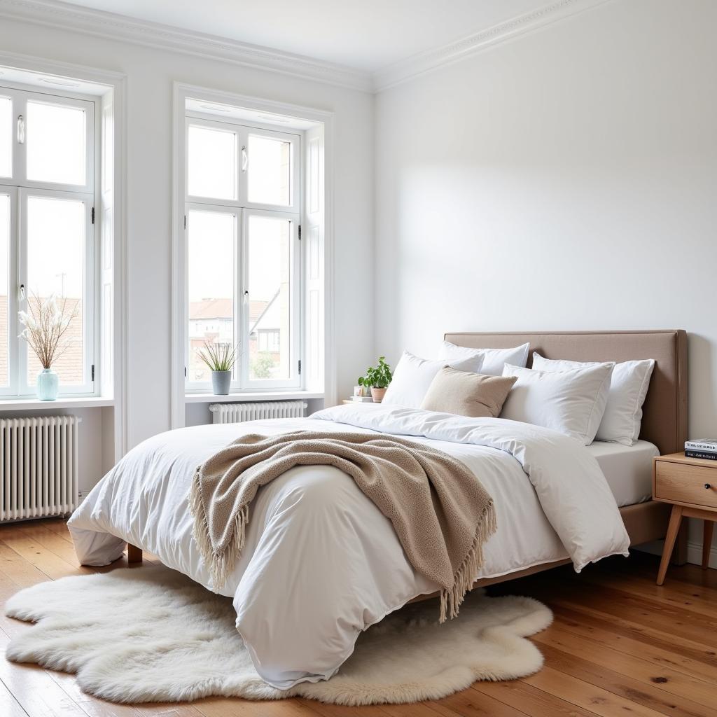 Cozy Swedish Bedroom with Natural Textiles