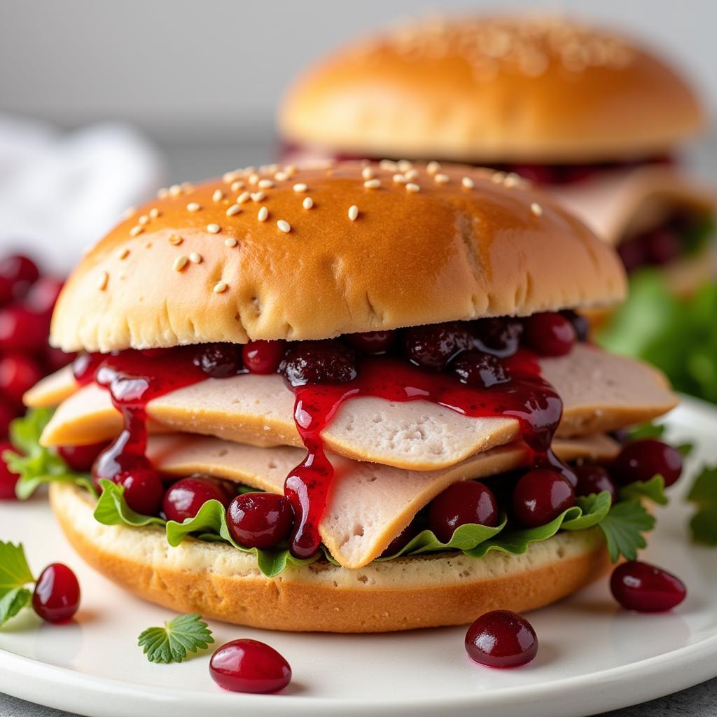 Cran jelly turkey sandwich