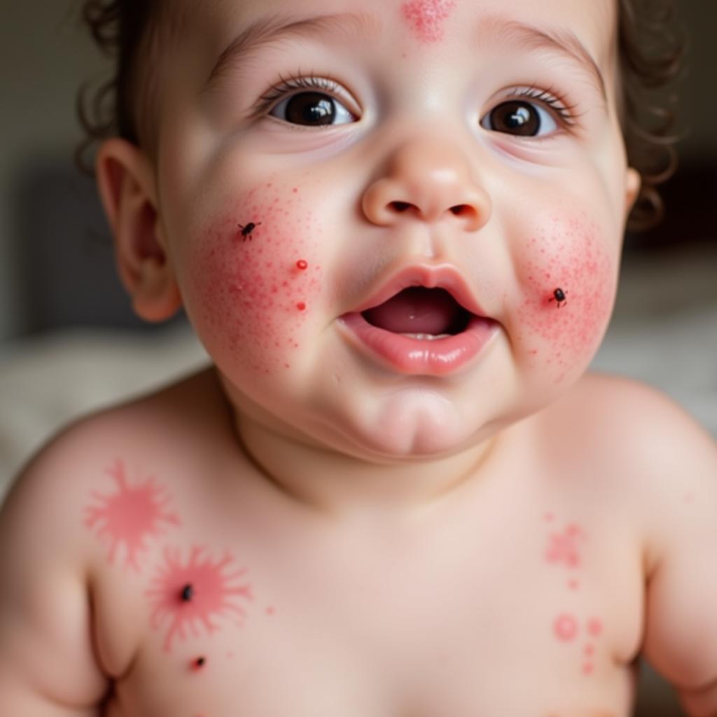 Cribs bug bites on a baby's skin