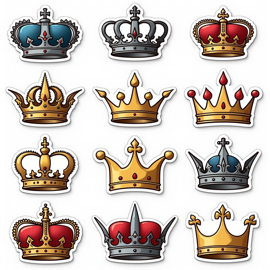 Assortment of Crown Car Stickers