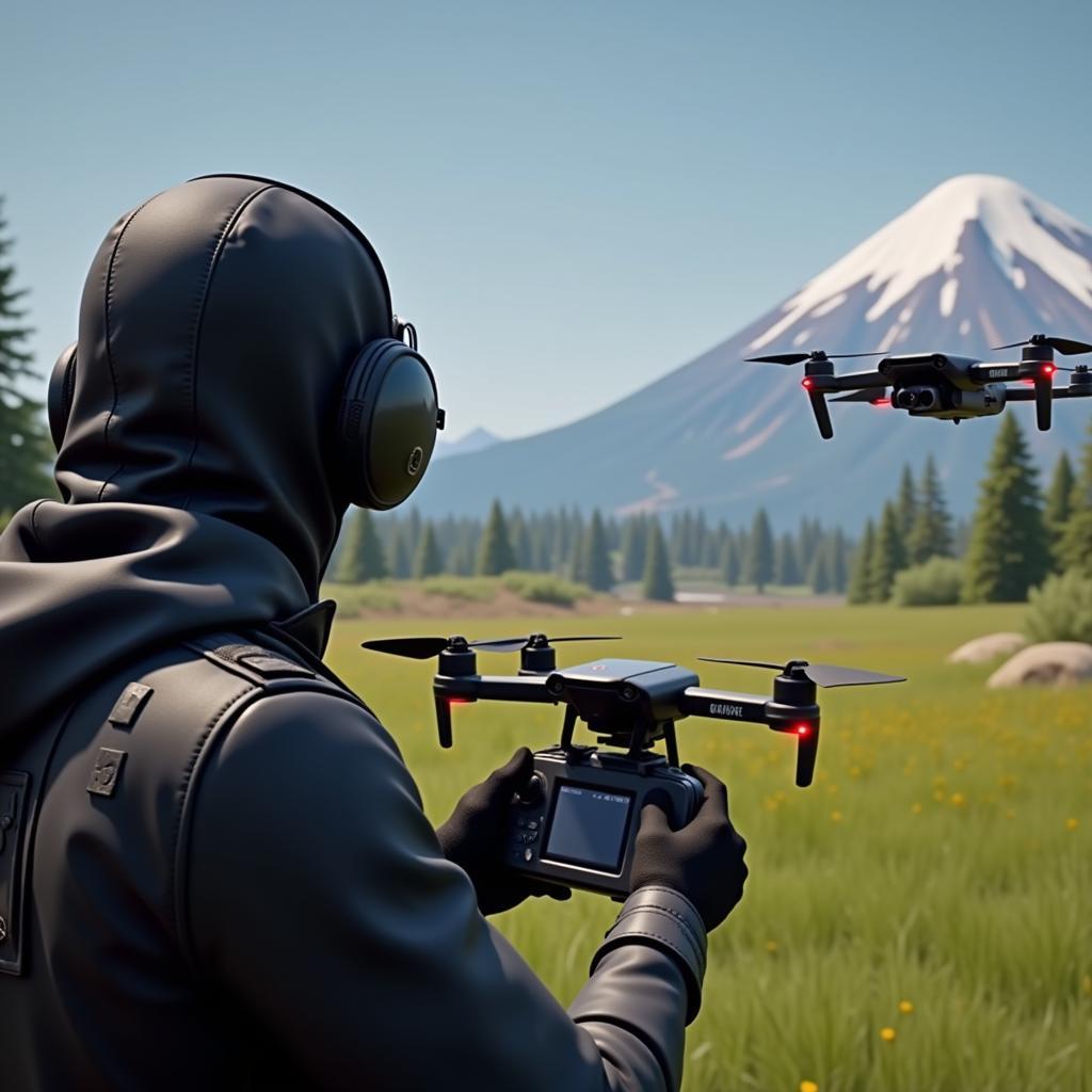 Crypto using his drone, Hack, for reconnaissance in Apex Legends