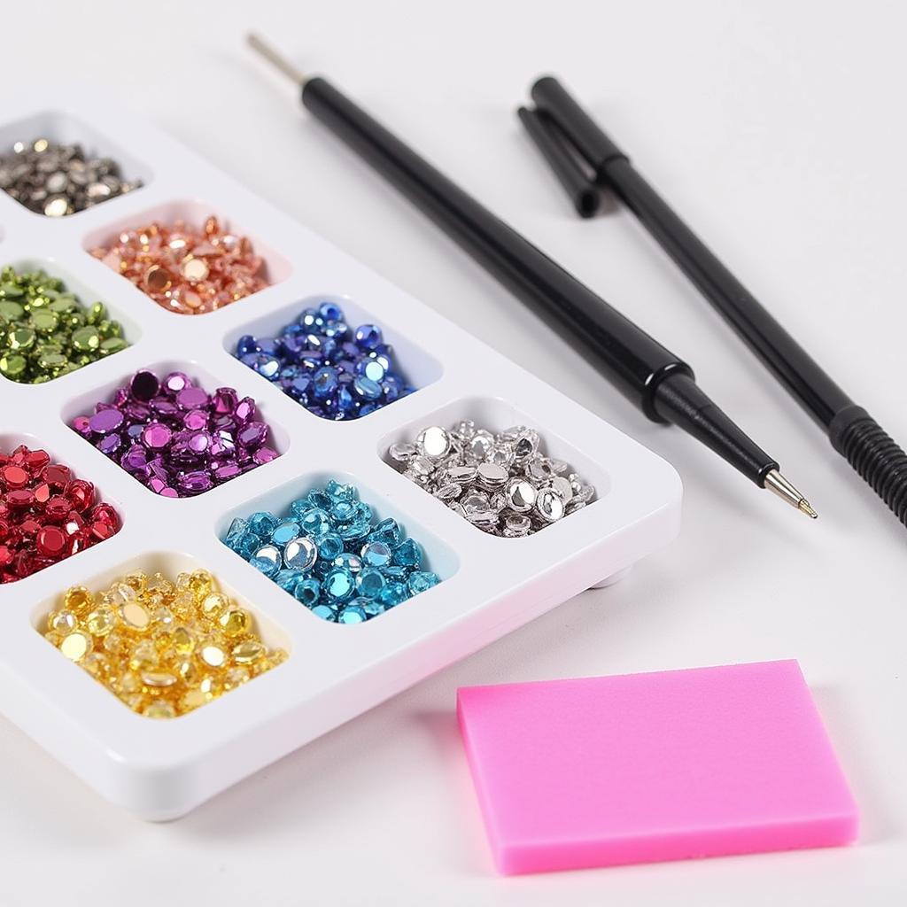 Close-up of crystal art essentials