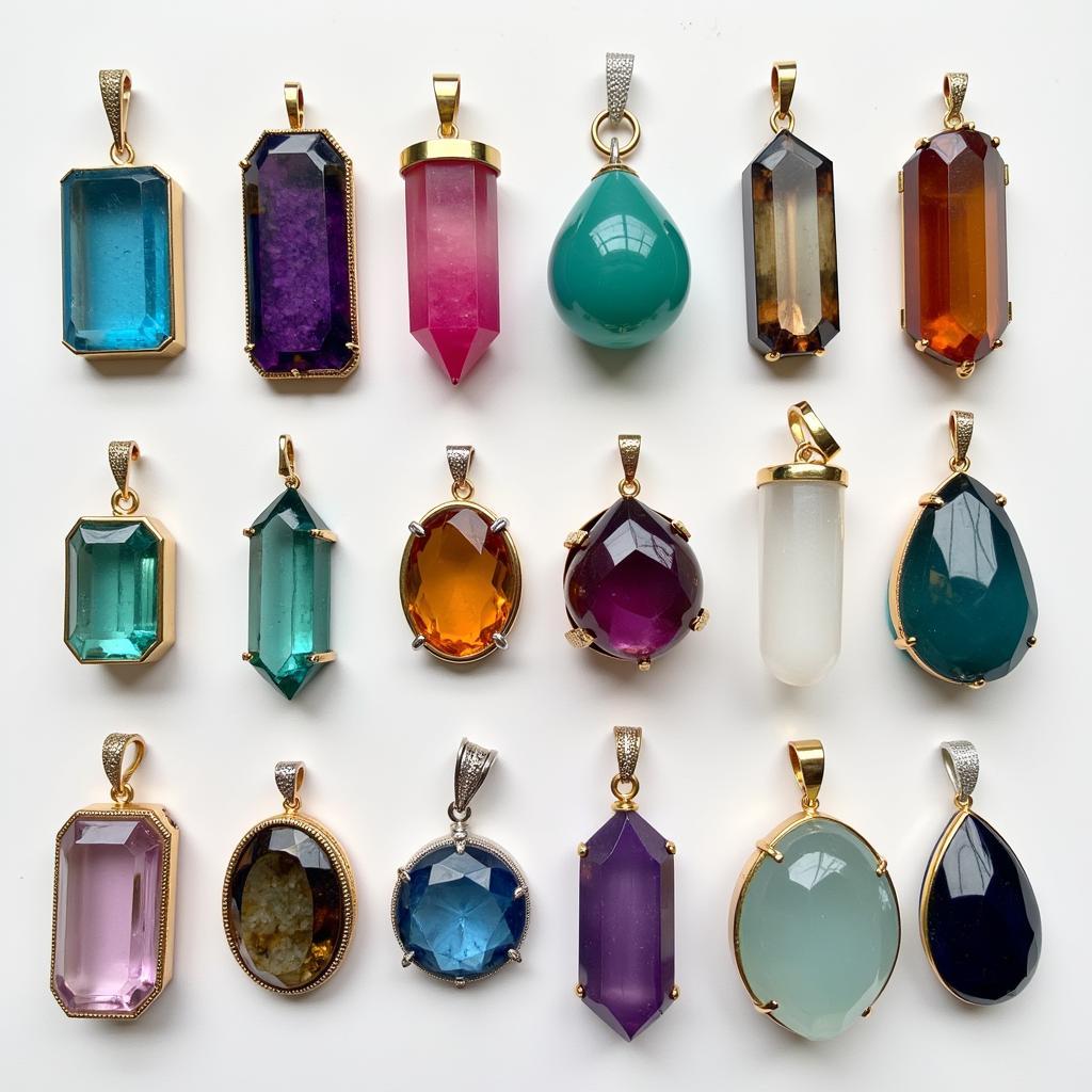 Variety of Crystal Pendants on Display