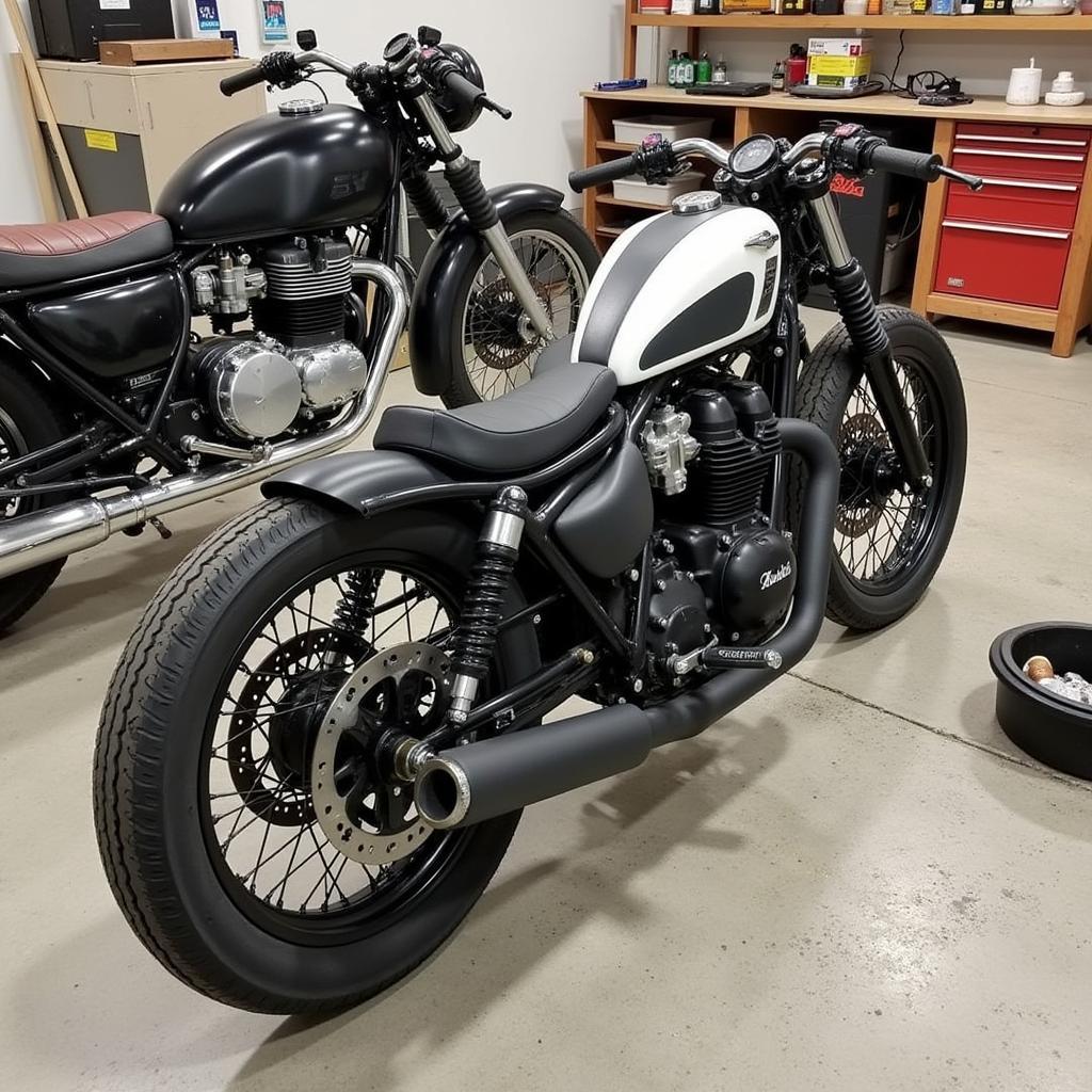 Online forum thread showcasing a custom cafe racer build