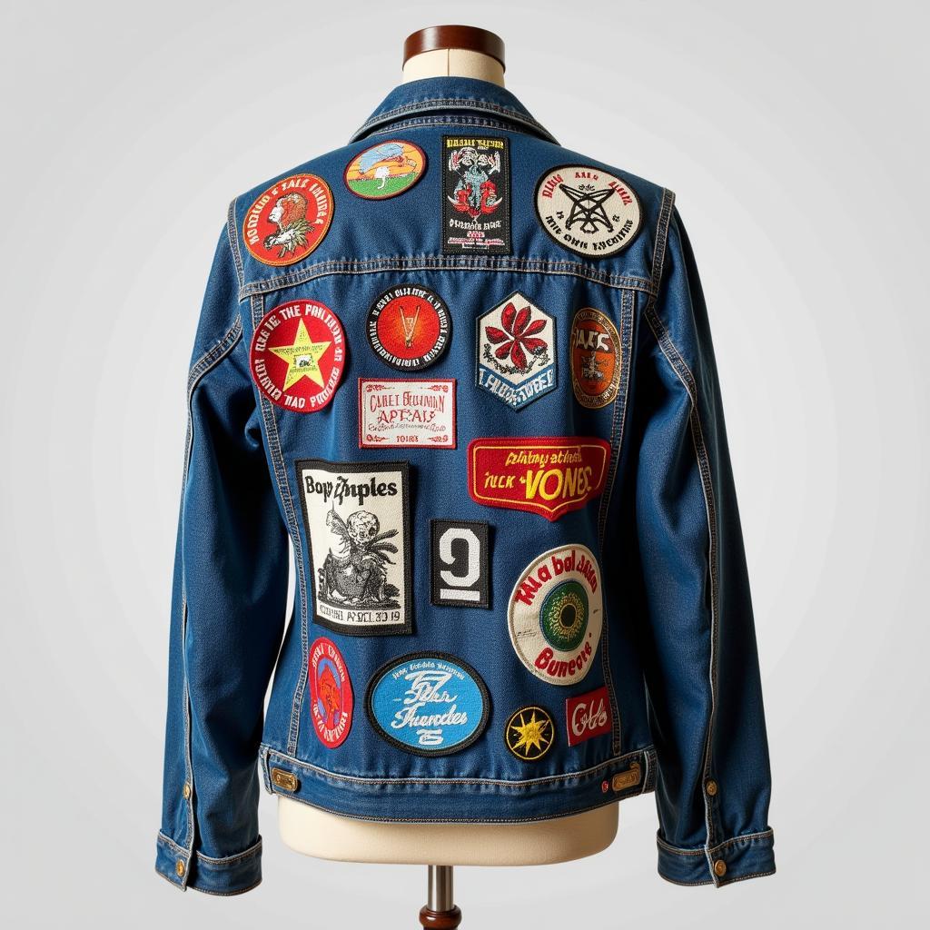 Custom Denim Jacket Decorated with Large Patches