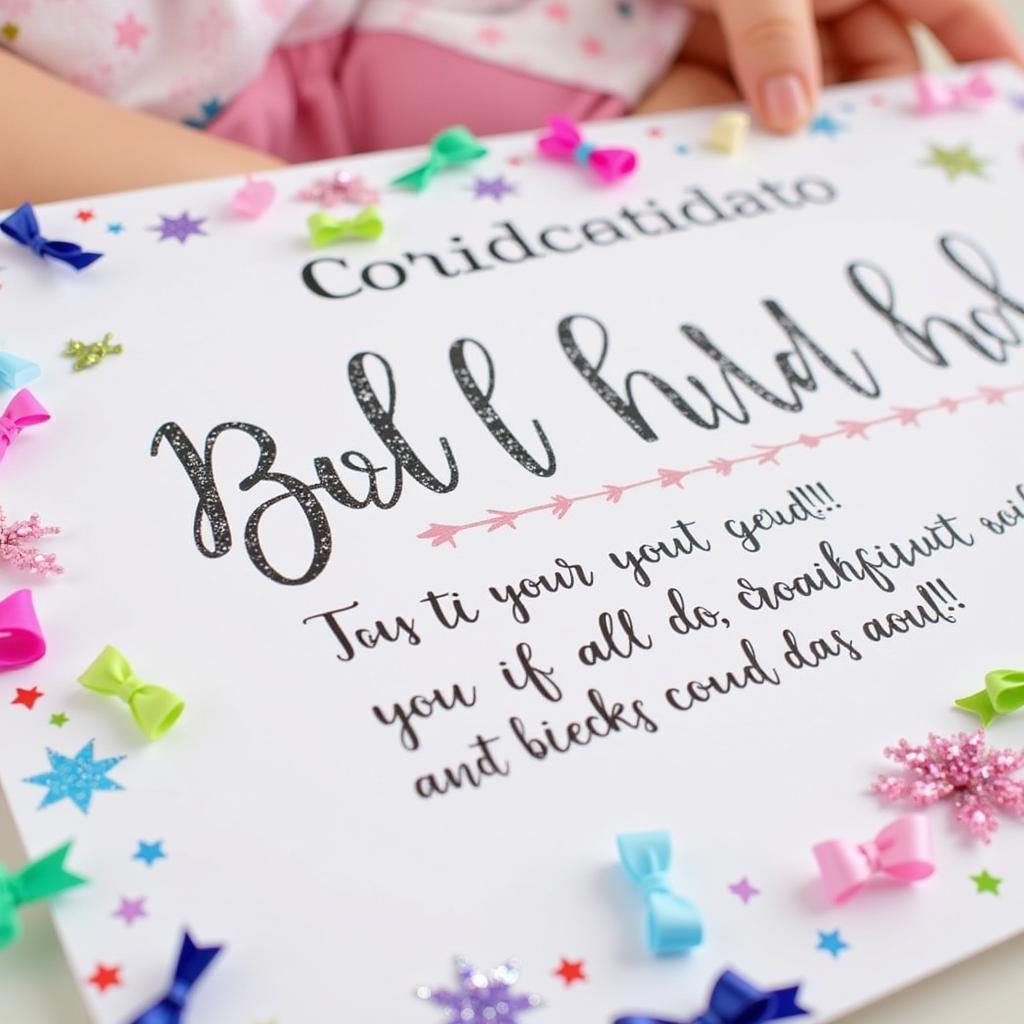 Customizable Doll Birth Certificate with Handwritten Details