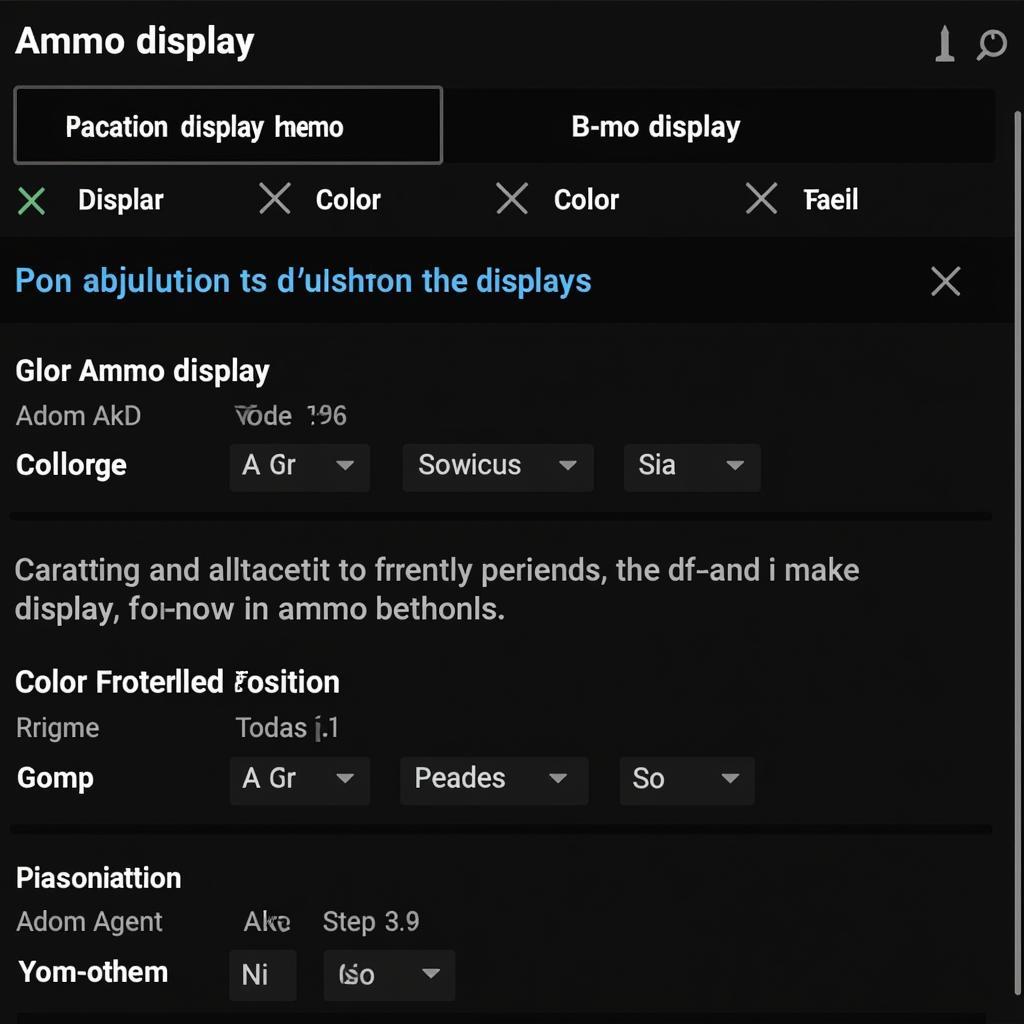 Example of in-game ammo display customization options