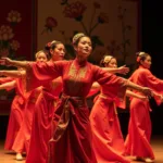 Vietnamese Dancers Expressing Love Through Dance