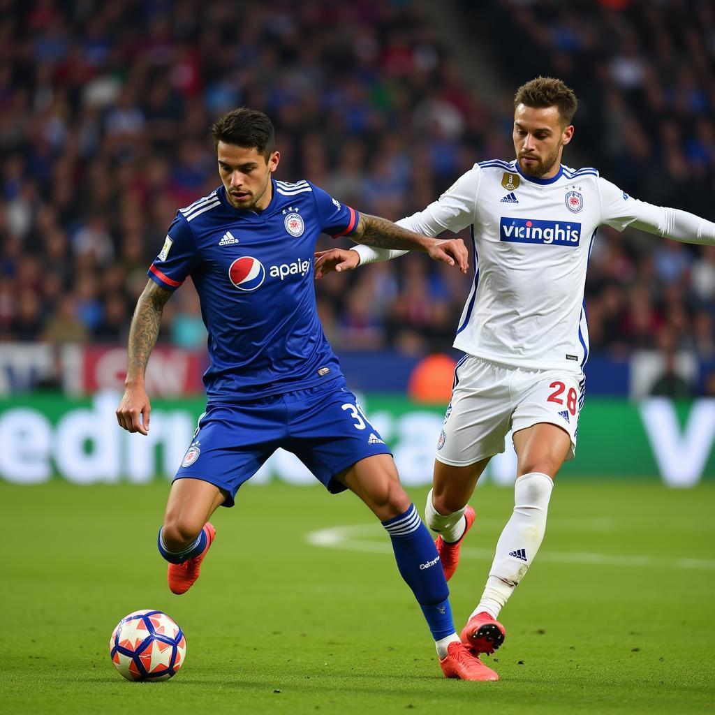 Daniel Muñoz supporting the attack for Genk