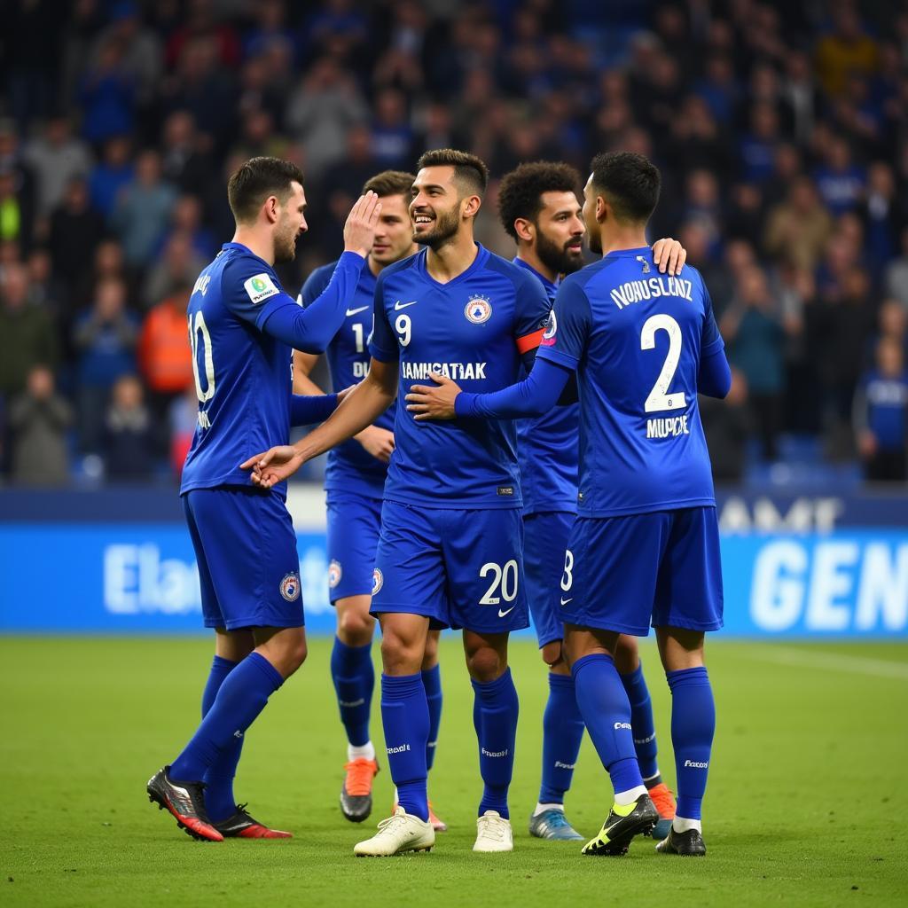 Daniel Muñoz celebrating a goal for Genk