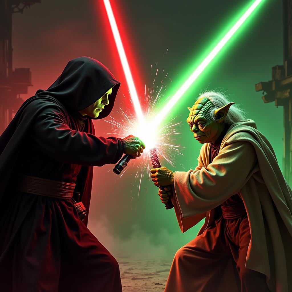 Darth Sidious Dueling Yoda