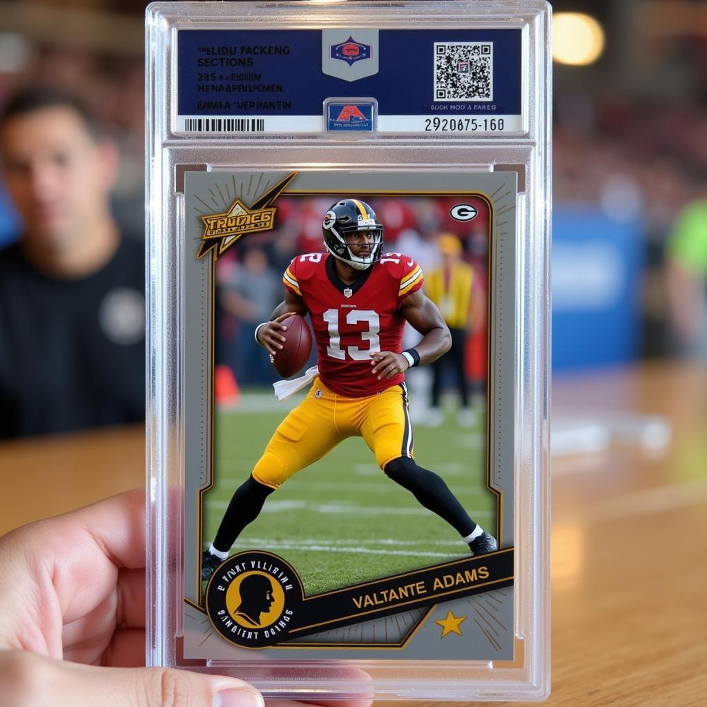 Davante Adams rookie card in protective case