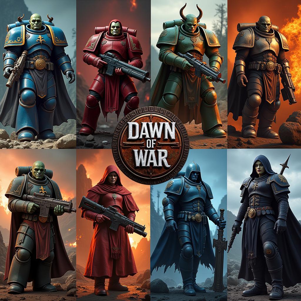 Lineup of Dawn of War factions