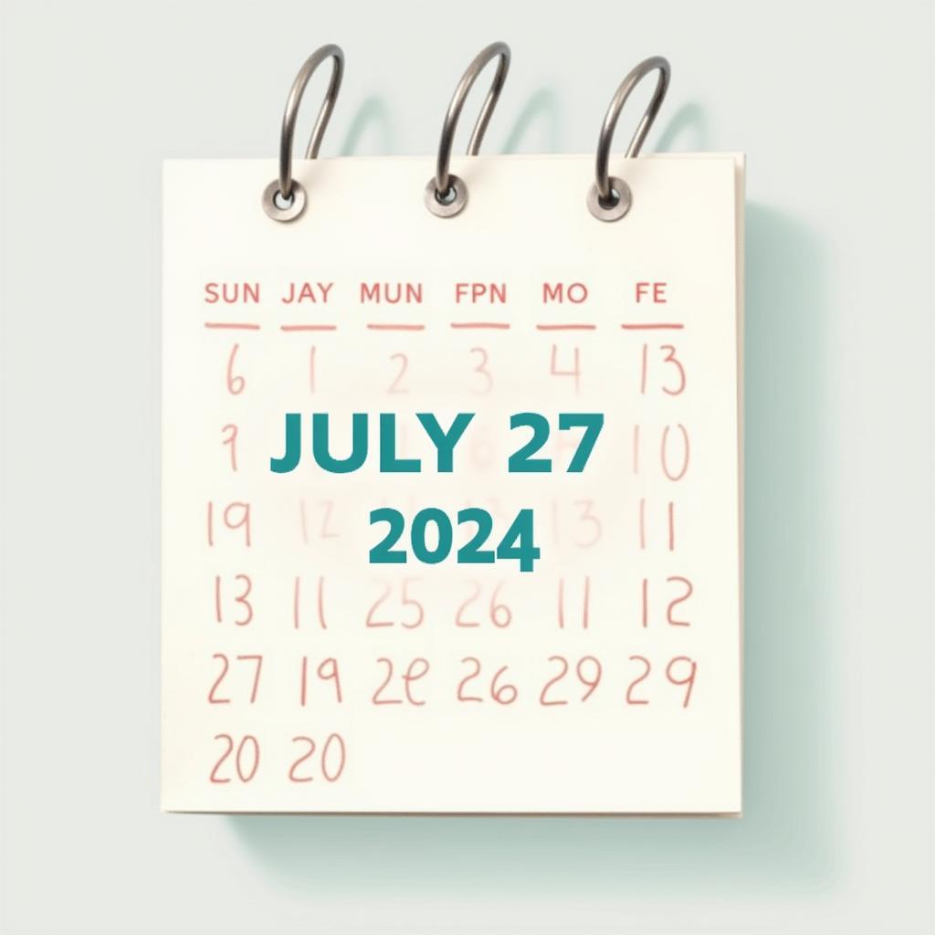 Calendar Showing Days Until July 27, 2024